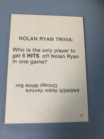 Nolan Ryan hitting Robin Ventura trivia card 1 of 15,000 Baseball