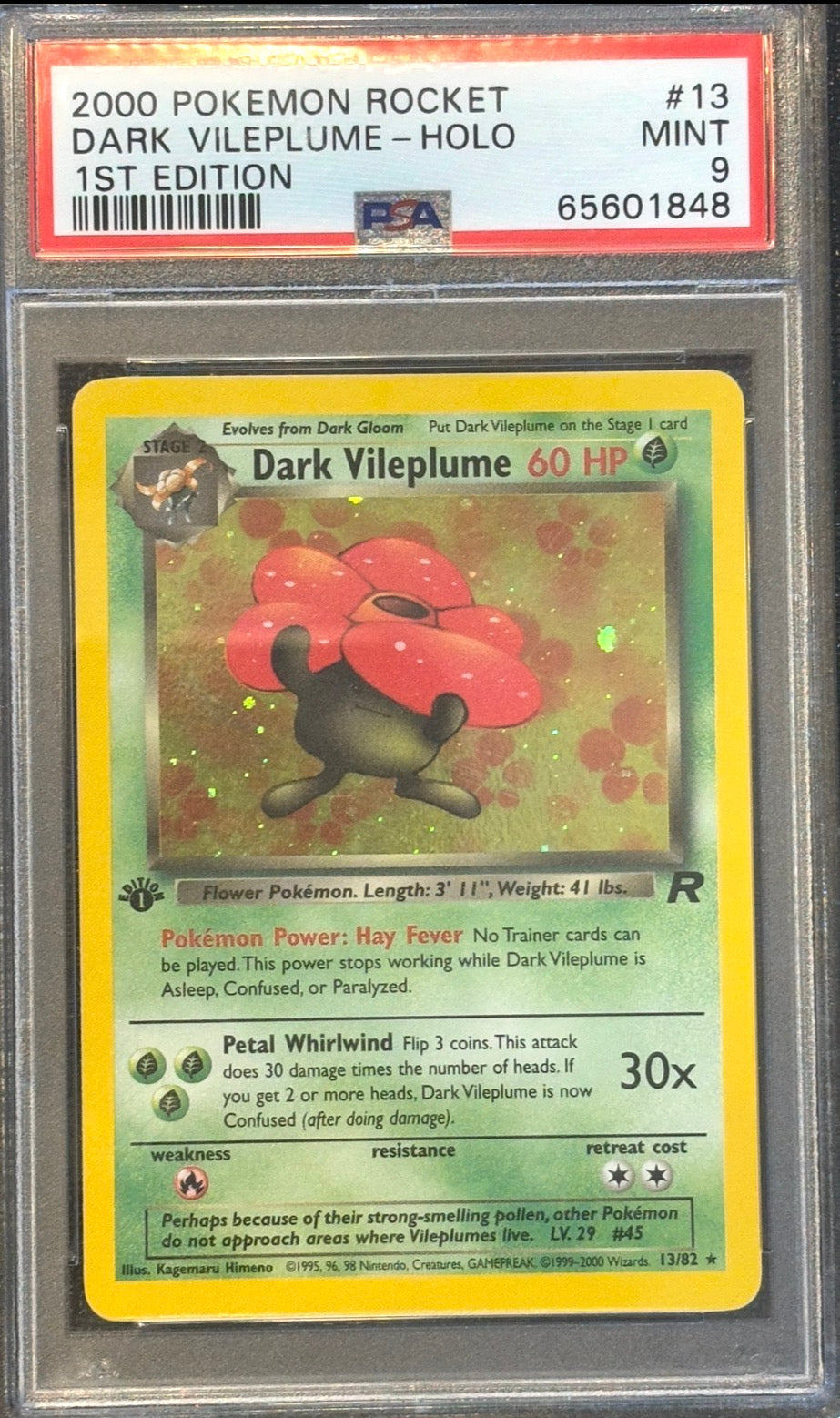 PSA 9 1st Edition Dark Vileplume-Holo 2000