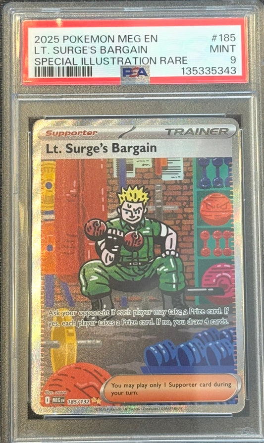 PSA 9 Lt.Surge's Bargain 185/132