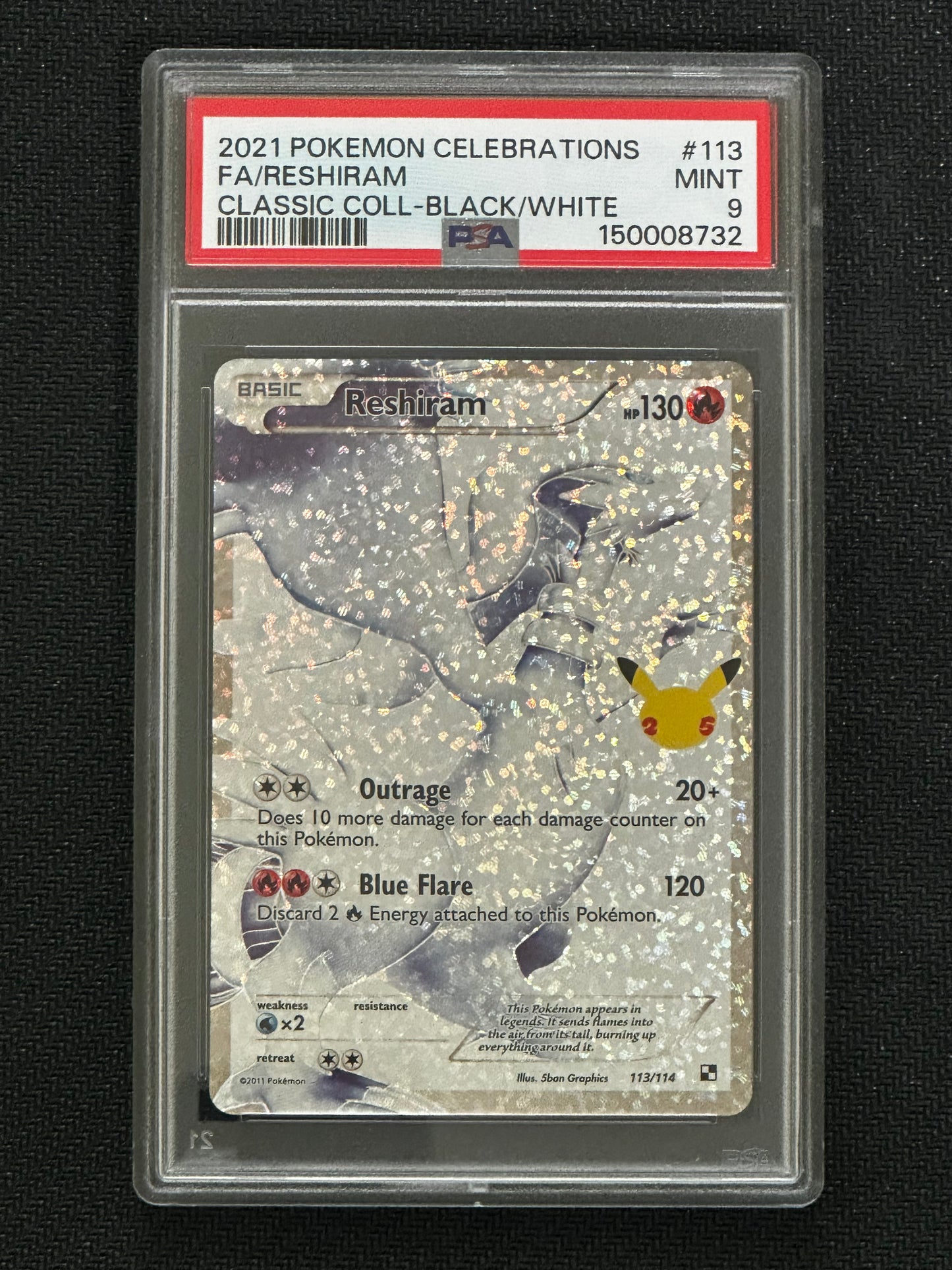 PSA 9,  2021 Reshiram Pokemon Celebrations (Copy)