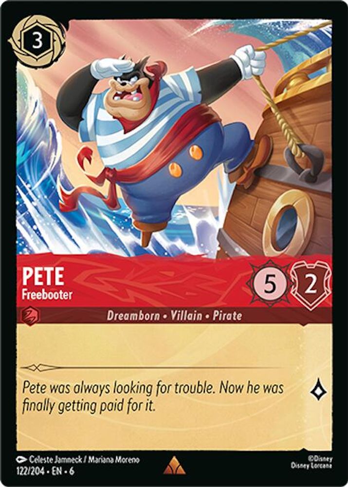 Pete - Freebooter 122/204 Rare Azurite Sea Lorcana Near Mint