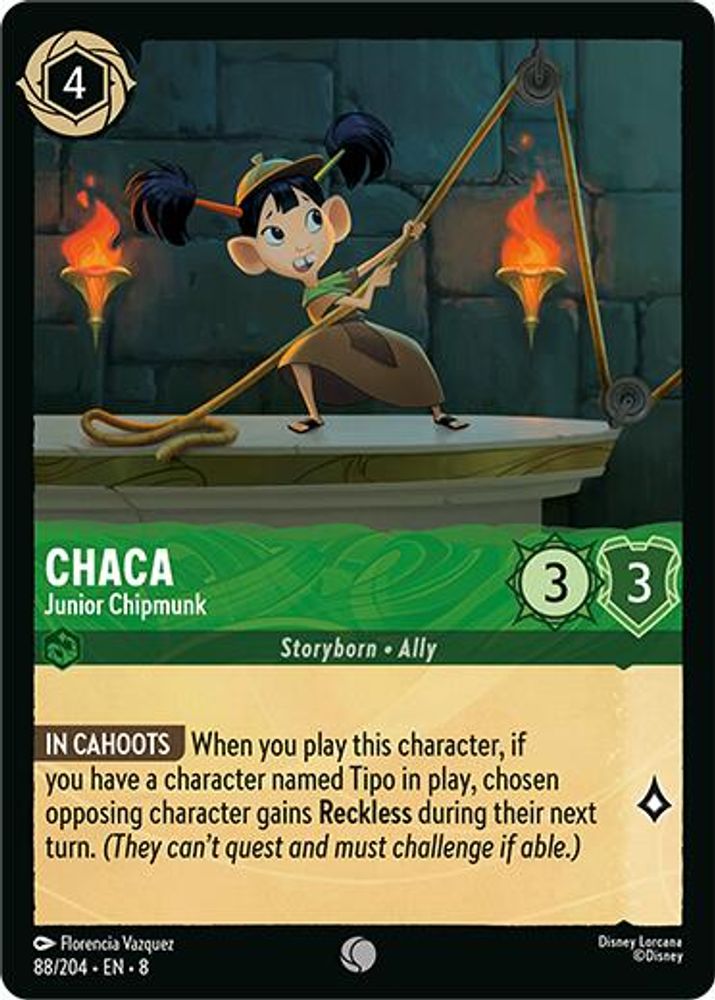 Chaca - Junior Chipmunk 88/204 Common Reign of Jafar Lorcana Near Mint