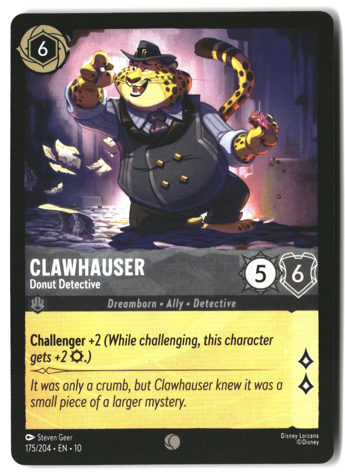 Clawhauser - Donut Detective 175/204 Common Whispers in the Well Lorcana LP
