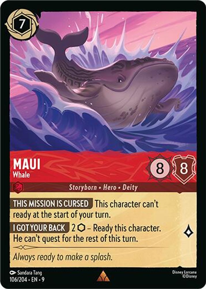 Maui - Whale 106/204 Rare Fabled Lorcana Near Mint