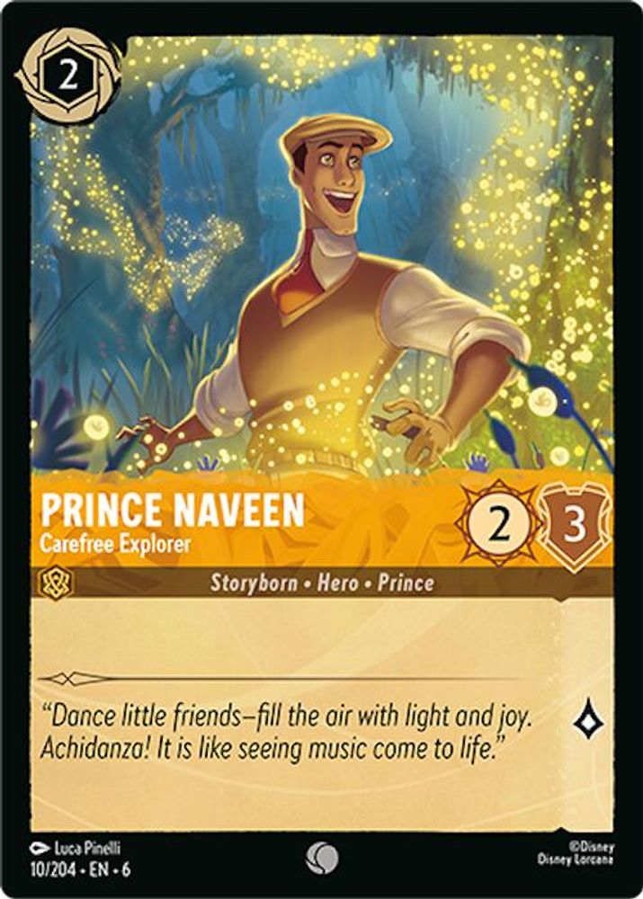 Prince Naveen - Carefree Explorer 10/204 Common Azurite Sea Lorcana Near Mint