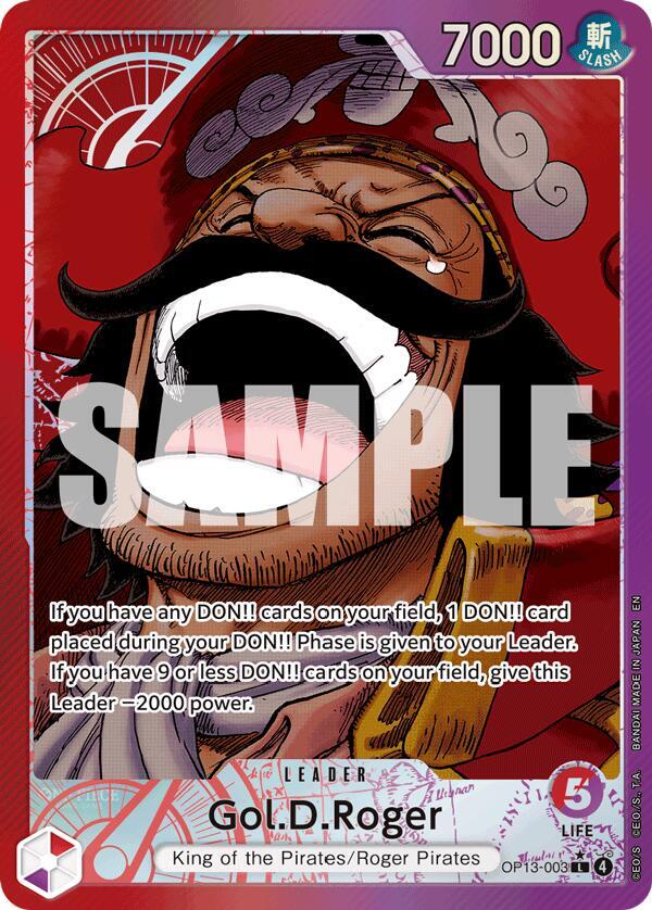Gol.D.Roger (003) (Alternate Art) OP13-003 Carrying On His Will One Piece Foil NM