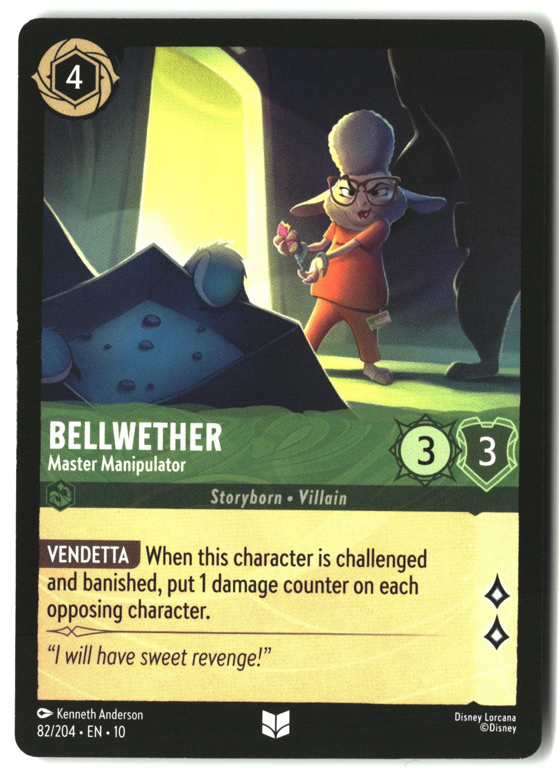 Bellwether - Master Manipulator 82/204 Uncommon Whispers in the Well Lorcana LP