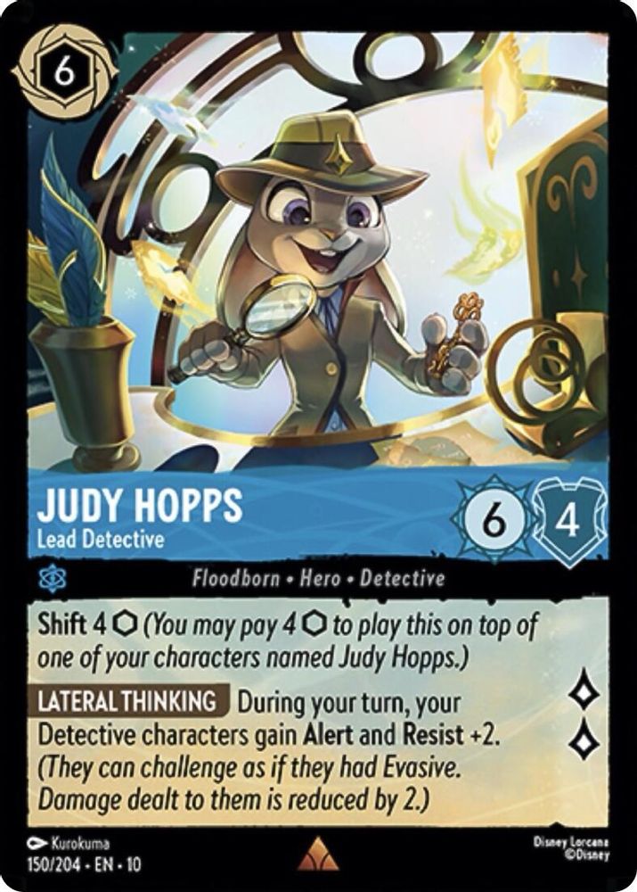 Judy Hopps - Lead Detective 150/204 Rare Whispers in the Well Lorcana Near Mint