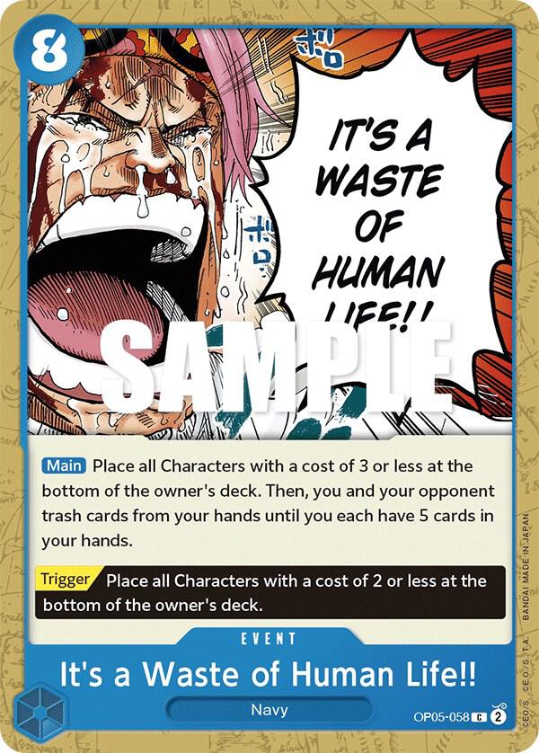 It's a Waste of Human Life!! OP05-058 Awakening of the New Era One Piece NM
