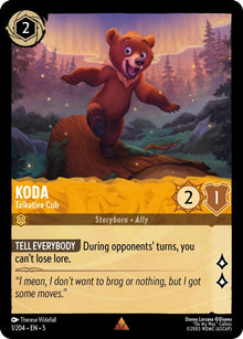 Koda - Talkative Cub 1/204 Rare Shimmering Skies Lorcana Near Mint
