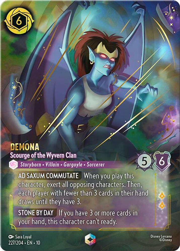 Demona - Scourge of the Wyvern Clan (Enchanted) 227/204 Lorcana Holo NM