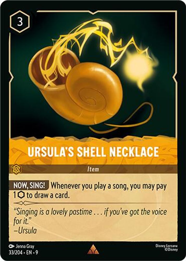 Ursula's Shell Necklace 33/204 Rare Fabled Lorcana Near Mint