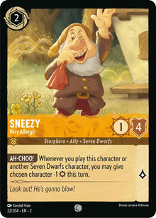 Sneezy - Very Allergic 22/204 Common Rise of the Floodborn Lorcana Near Mint