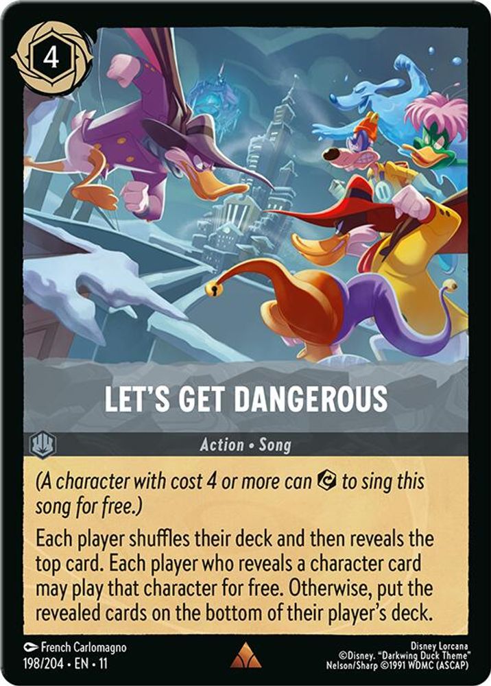 Let's Get Dangerous 198/204 Rare Winterspell Lorcana Near Mint