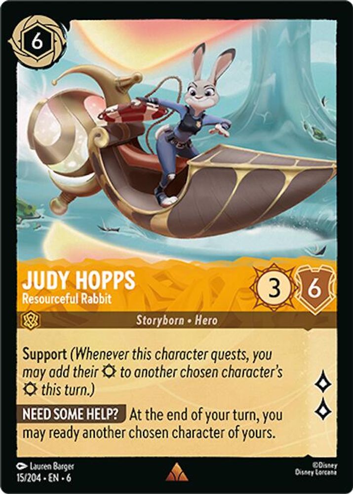 Judy Hopps - Resourceful Rabbit 15/204 Rare Azurite Sea Lorcana Near Mint