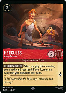 Hercules - Young Rescuer 123/204 Super Rare Wilds Unknown Lorcana Near Mint