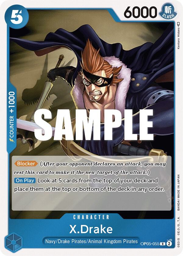 X.Drake OP05-055 Rare Awakening of the New Era One Piece Foil Near Mint