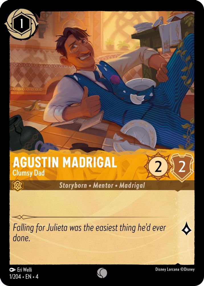 Agustin Madrigal - Clumsy Dad 1/204 Common Ursula's Return Lorcana Near Mint