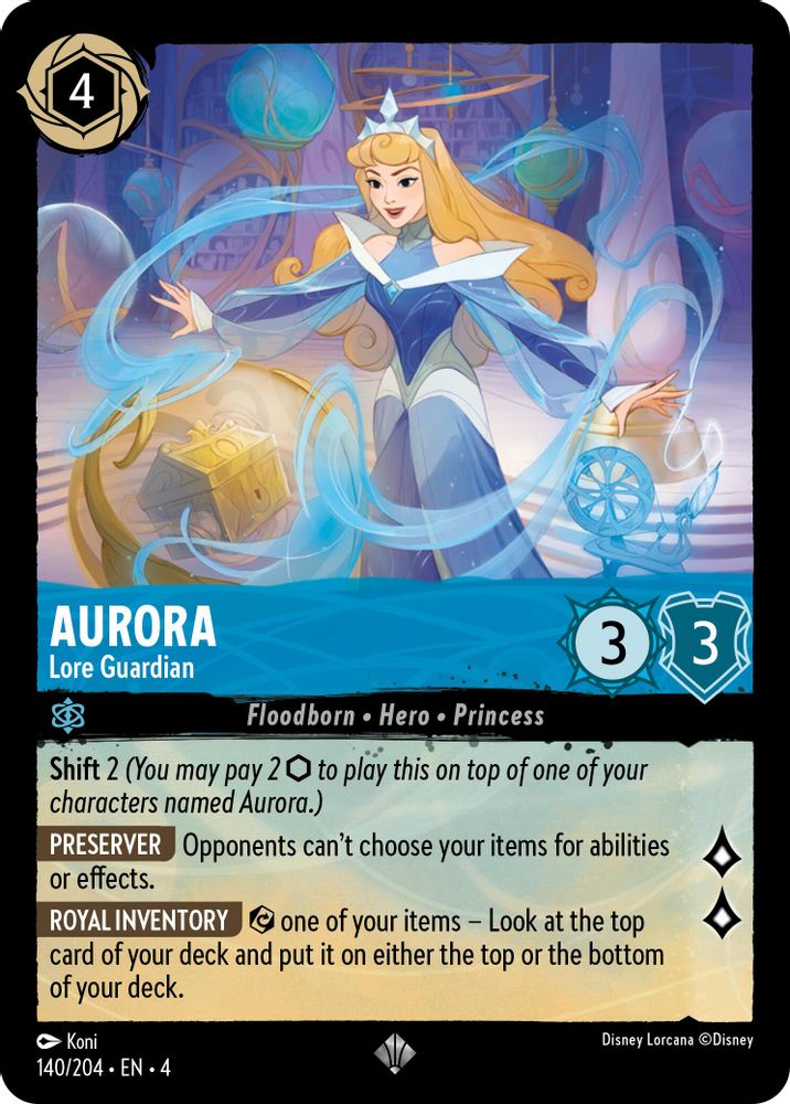 Aurora - Lore Guardian 140/204 Super Rare Ursula's Return Lorcana Near Mint