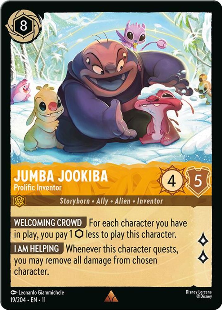 Jumba Jookiba - Prolific Inventor 19/204 Rare Winterspell Lorcana Near Mint