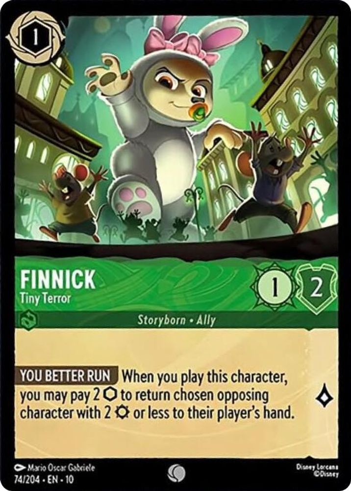 Finnick - Tiny Terror 74/204 Common Whispers in the Well Lorcana Near Mint