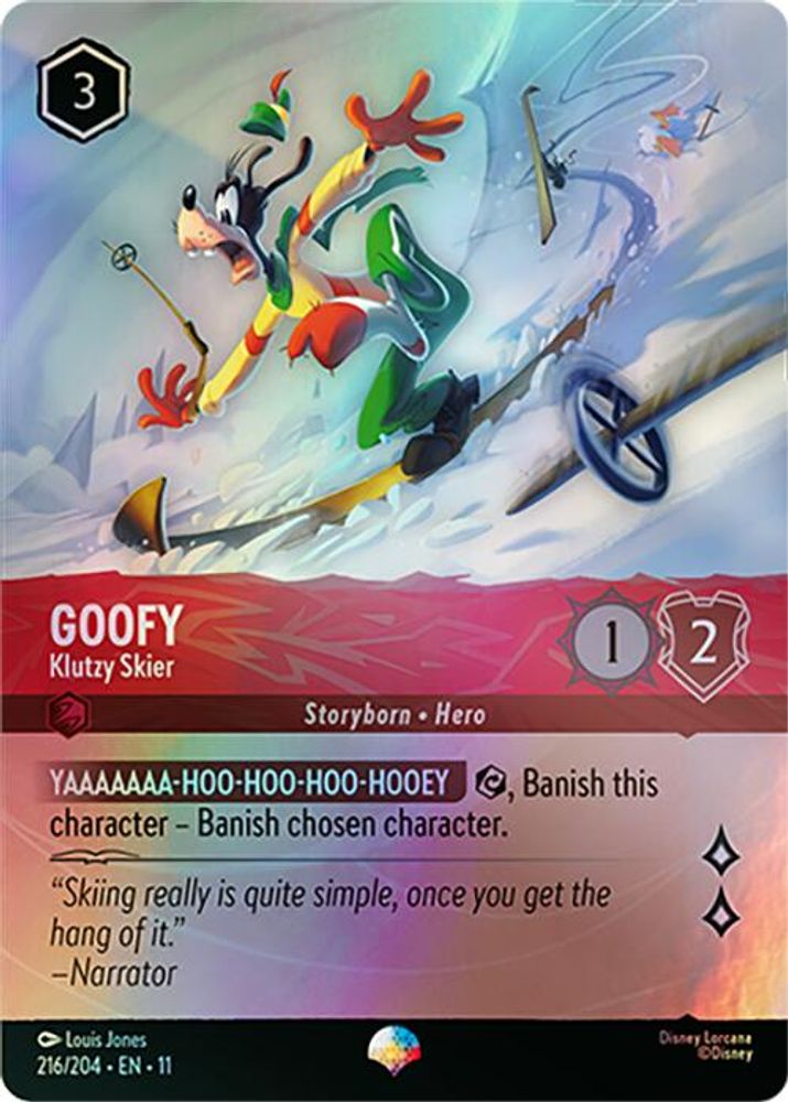 Goofy - Klutzy Skier (Epic) 216/204 Epic Winterspell Lorcana Holo Near Mint
