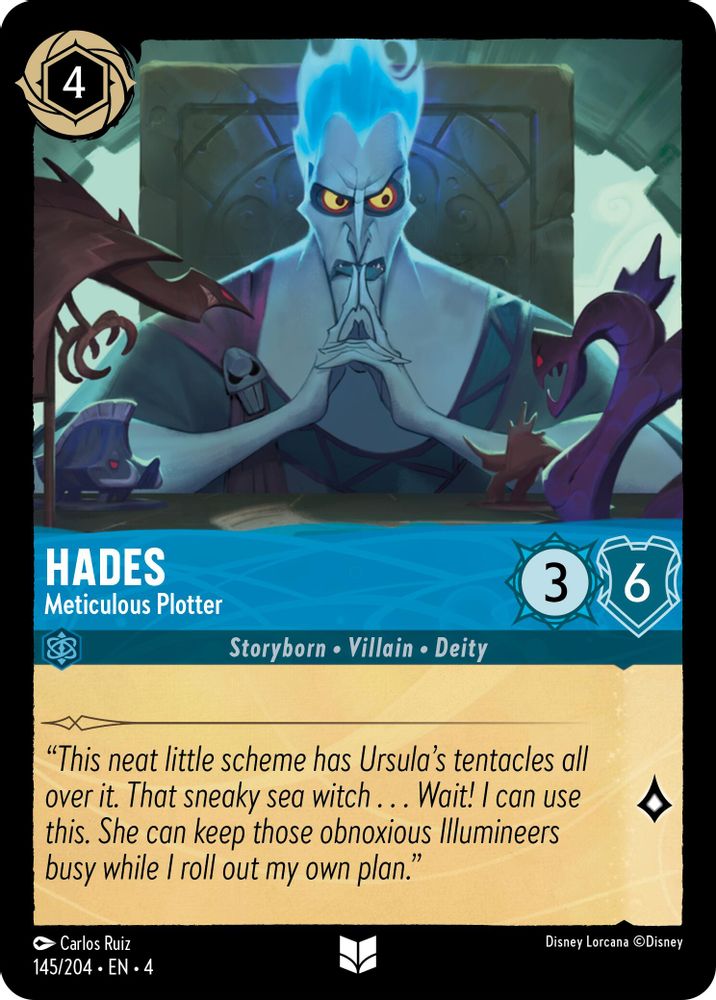 Hades - Meticulous Plotter 145/204 Uncommon Ursula's Return Lorcana Near Mint