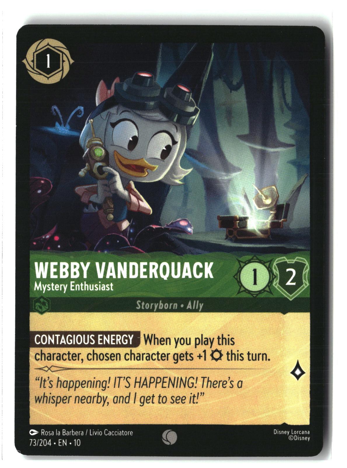 Webby Vanderquack - Mystery Enthusiast 73/204 Whispers in the Well Lorcana LP