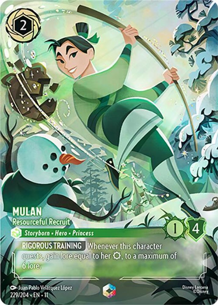 Mulan - Resourceful Recruit (Enchanted) 229/204 Winterspell Lorcana Holo NM