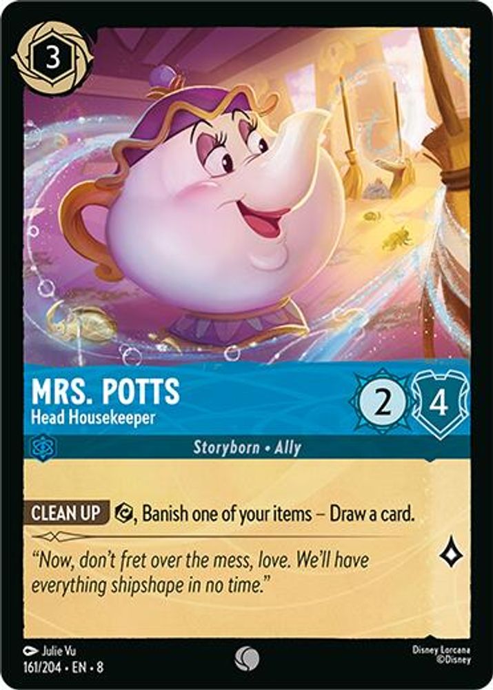 Mrs. Potts - Head Housekeeper 161/204 Common Reign of Jafar Lorcana Near Mint