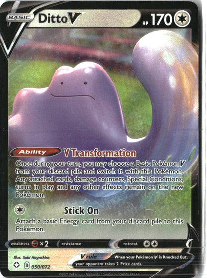 Ditto V 050/072 Holo V Rare Shining Fates Pokemon Holo Near Mint