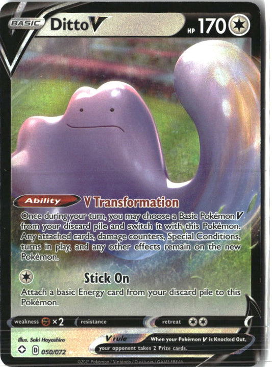 Ditto V 050/072 Holo V Rare Shining Fates Pokemon Holo Near Mint