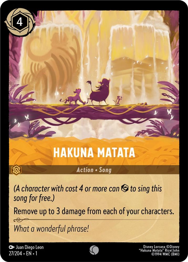 Hakuna Matata 27/204 Common The First Chapter Lorcana Near Mint