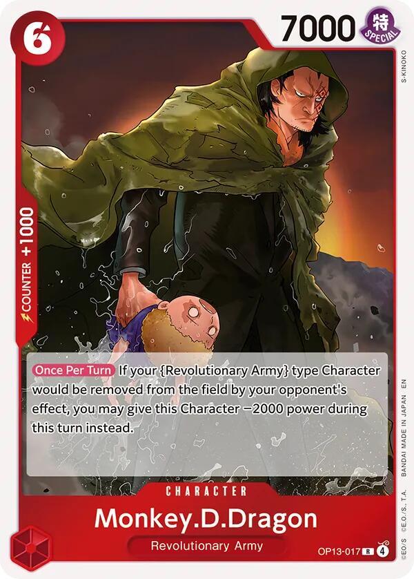 Monkey.D.Dragon OP13-017 Rare Carrying On His Will One Piece Foil Near Mint