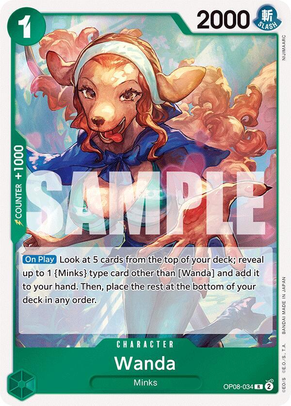 Wanda OP08-034 Rare Two Legends One Piece Foil Near Mint