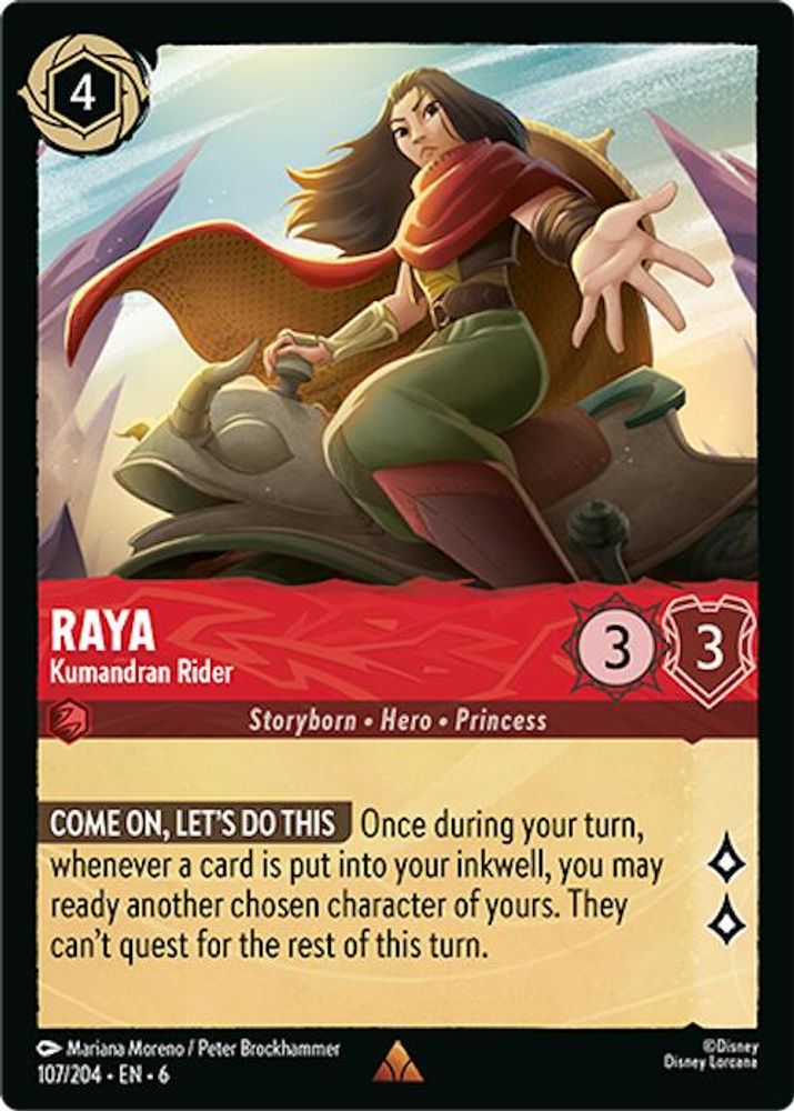 Raya - Kumandran Rider 107/204 Rare Azurite Sea Lorcana Near Mint