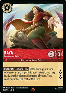 Raya - Kumandran Rider 107/204 Rare Azurite Sea Lorcana Near Mint