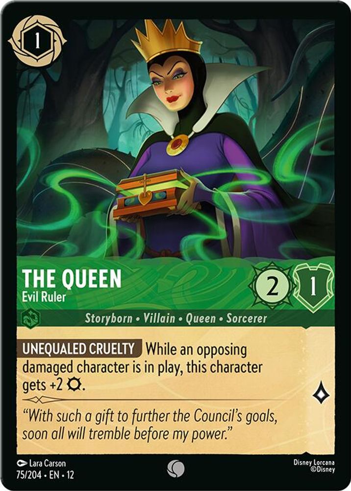 The Queen - Evil Ruler 75/204 Common Wilds Unknown Lorcana Near Mint