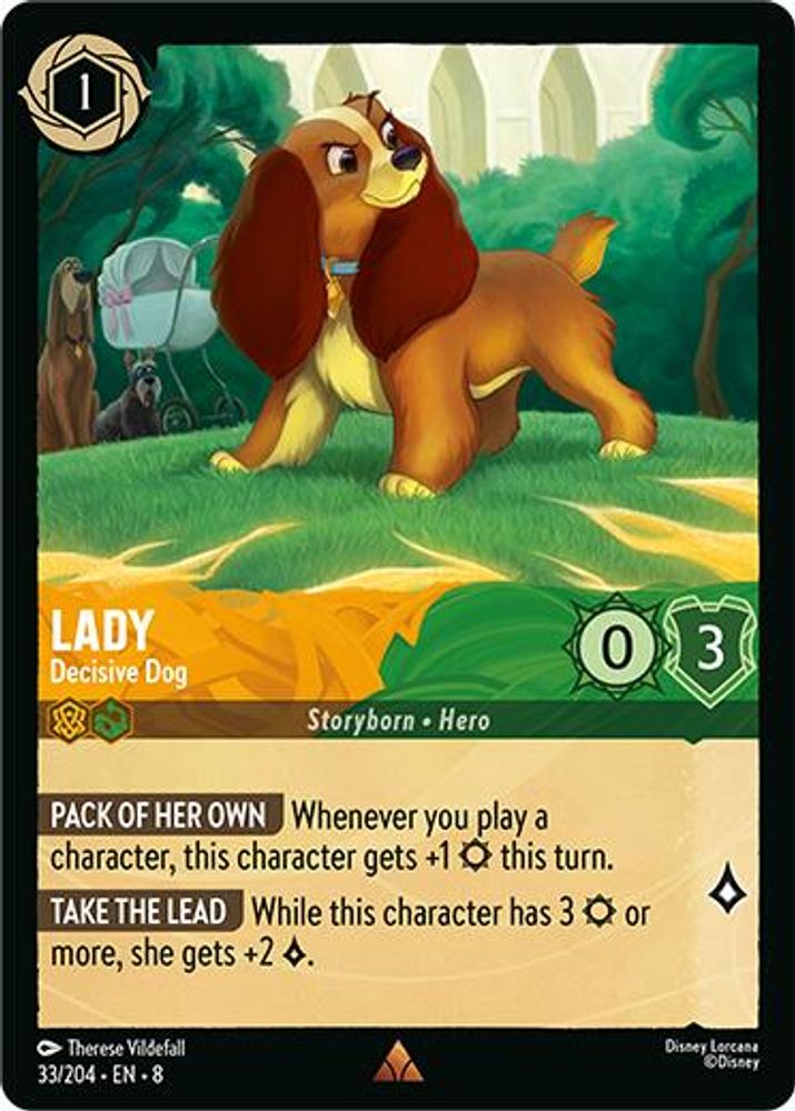 Lady - Decisive Dog 33/204 Rare Reign of Jafar Lorcana Near Mint