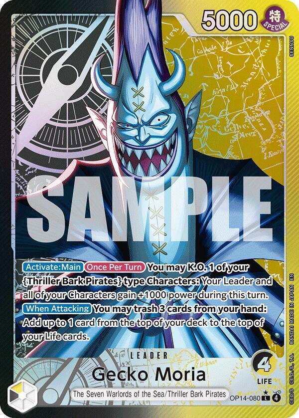 Gecko Moria (Alternate Art) OP14-080 The Azure Sea's Seven One Piece Foil NM