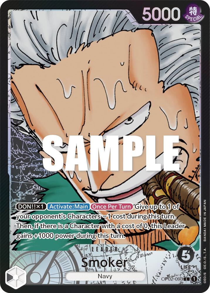 Smoker (093) (Alternate Art) OP02-093 Leader Paramount War One Piece Foil NM