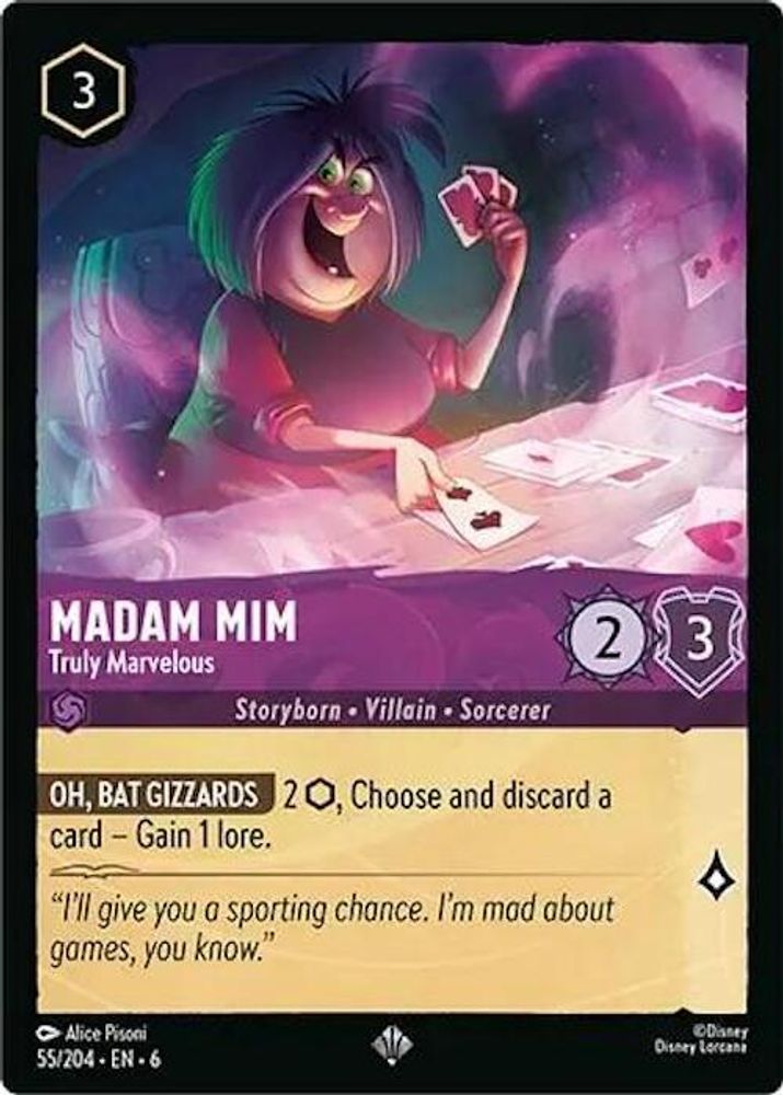 Madam Mim - Truly Marvelous 55/204 Super Rare Azurite Sea Lorcana Near Mint