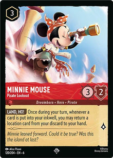 Minnie Mouse - Pirate Lookout 120/204 Super Rare Azurite Sea Lorcana Near Mint