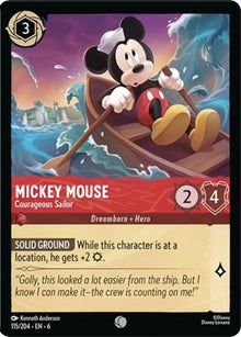 Mickey Mouse - Courageous Sailor 115/204 Common Azurite Sea Lorcana Near Mint