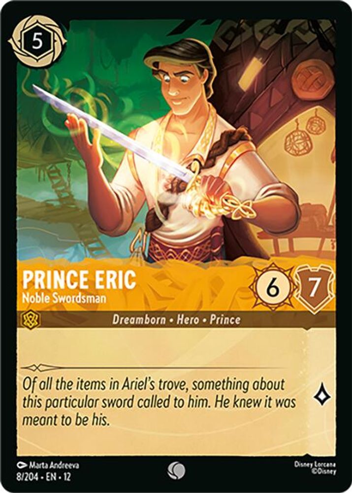 Prince Eric - Noble Swordsman 8/204 Common Wilds Unknown Lorcana Near Mint