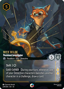 Nick Wilde - Persistent Investigator (Enchanted) 239/204 Lorcana Holo NM