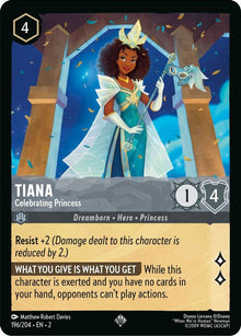 Tiana - Celebrating Princess 196/204 Super Rare Rise of the Floodborn Lorcana NM