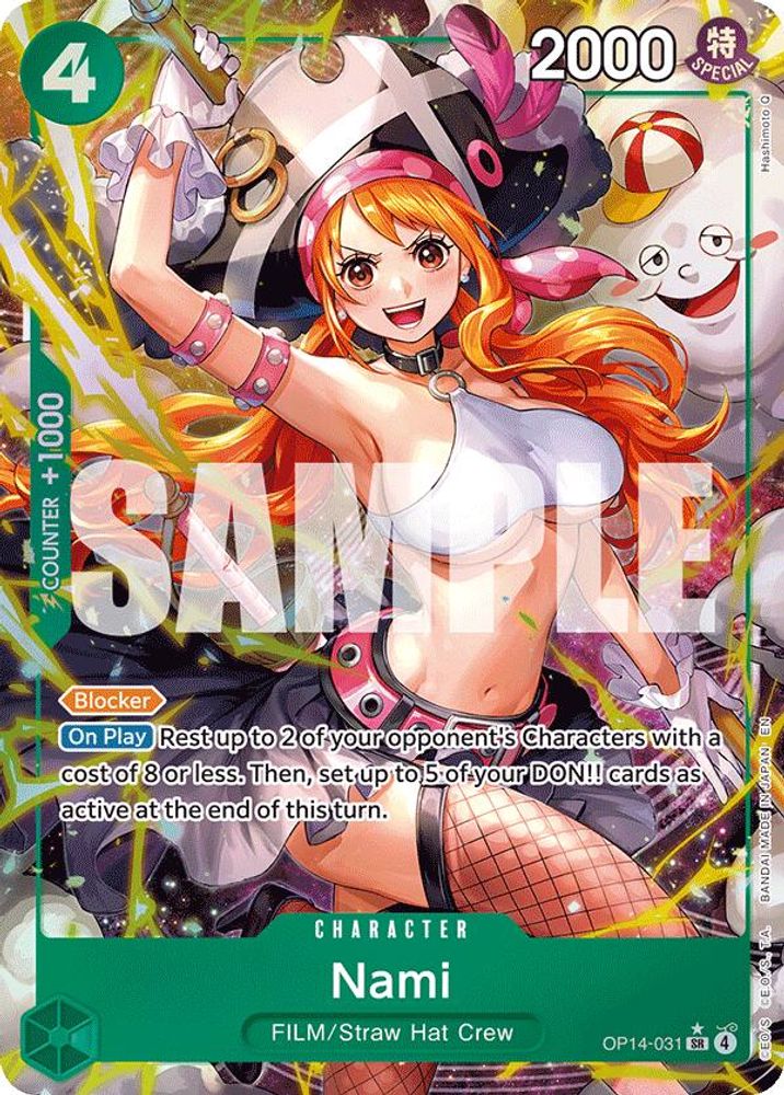 Nami (Alternate Art) OP14-031 Super Rare The Azure Sea's Seven One Piece Foil NM