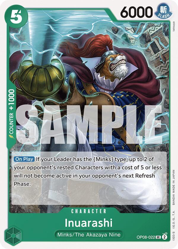 Inuarashi OP08-022 Uncommon Two Legends One Piece Near Mint