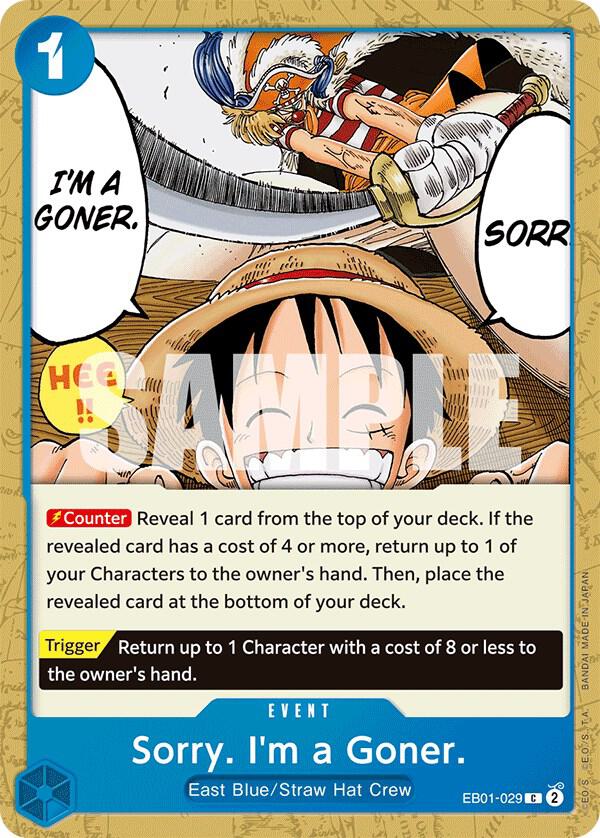 Sorry. I'm a Goner. EB01-029 Extra Booster: Memorial Collection One Piece NM
